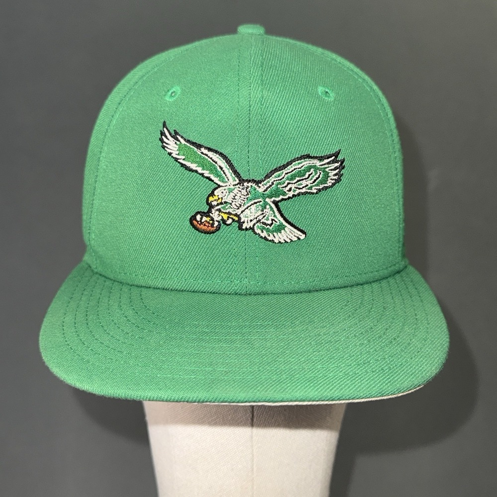 New Era Philadelphia Eagles 59Fifty NFL Retro Logo Fitted Hat Kelly Green Size 7